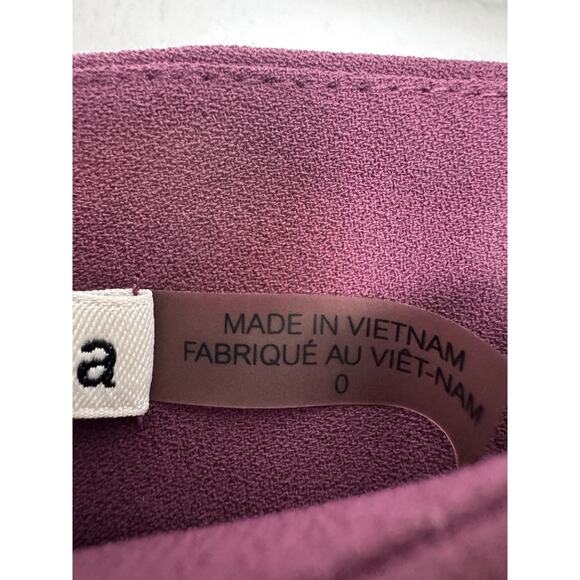 Alice + Olivia Crepe Dress Pants Womens 0 XS Purple Eggplant Work Dress Modest - Picture 4 of 11